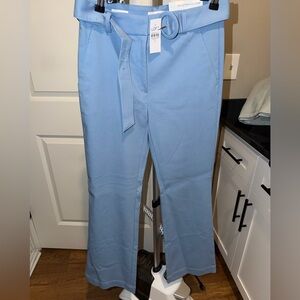 LOFT size 0 NWT Sky Blue Belted Trousers